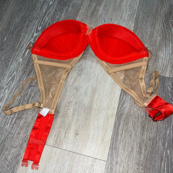 La Perla Red Mesh Pushup Bra 34 C - Picture 4 of 5
